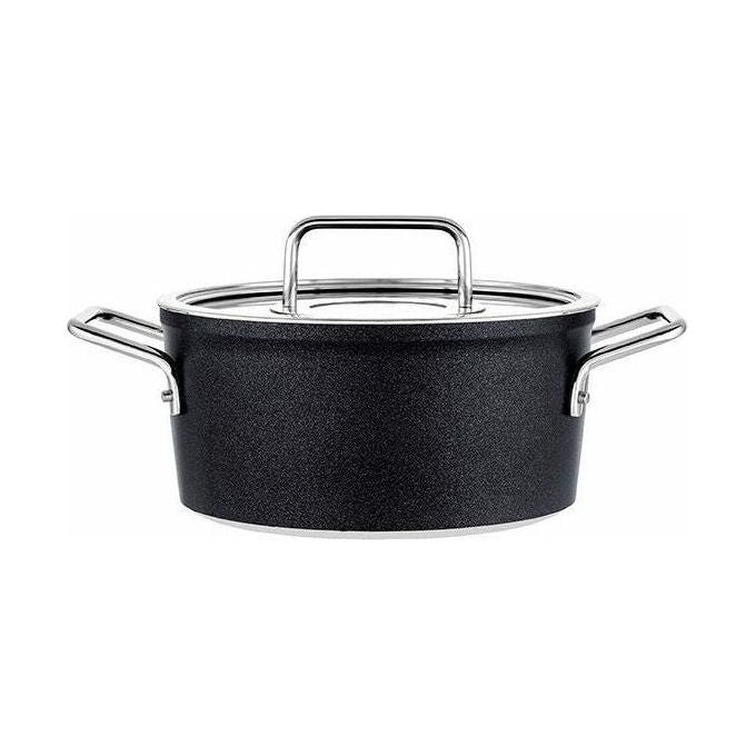 Fissler 156-115-24-000-0 Adamant Pentola 24 cm con Coperchio in Vetro Capacita' 4.9 L in Alluminio Antiaderente Compatibile Induzione colore Nero