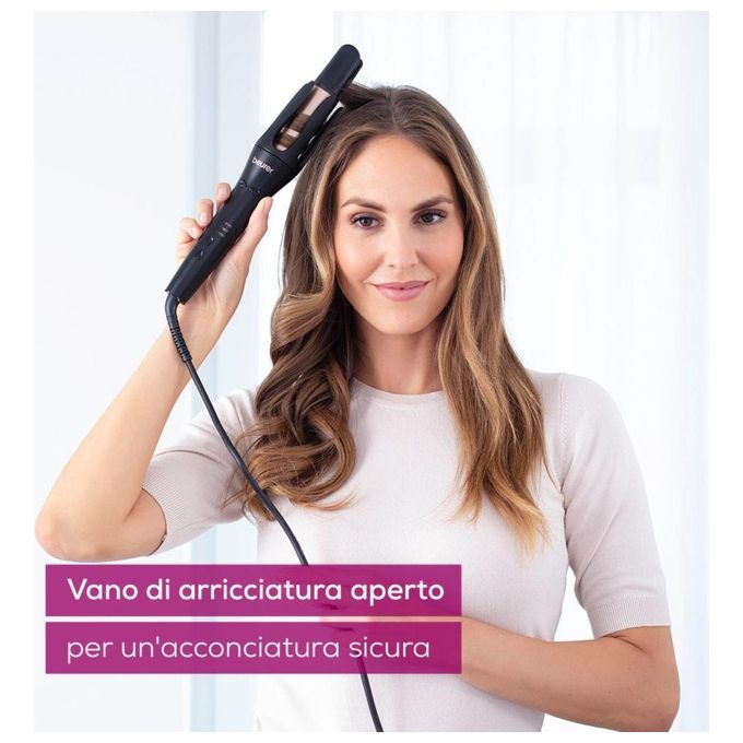 Beurer 10194 Arricciacapelli HT 75 con Regolazione Temperatura 3 Livelli e Rivestimento in Ceramica colore Rosa Rose Gold