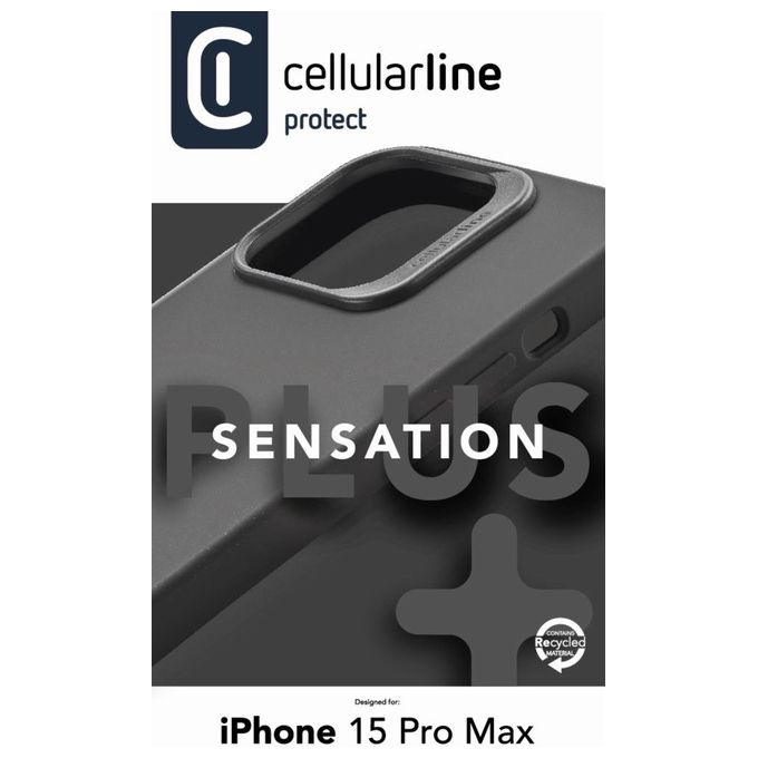 Cellularline custodia silicone sensation plus per iphone 15 pro max nero antigrip