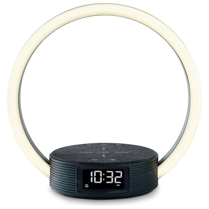 Beurer 10423 Luce sveglia WL 65 Wake up+Charge con simulazione alba e tramonto ricarica wireless 10 W Qi colore Grigio scuro