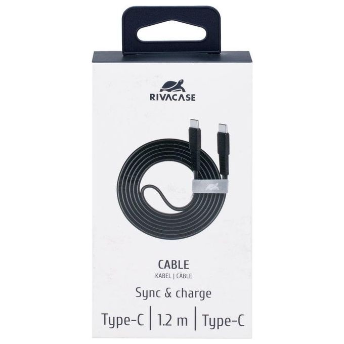 Rivacase Cavo di Ricarica Piatto Type-C - Type-C 1.2mt Nero