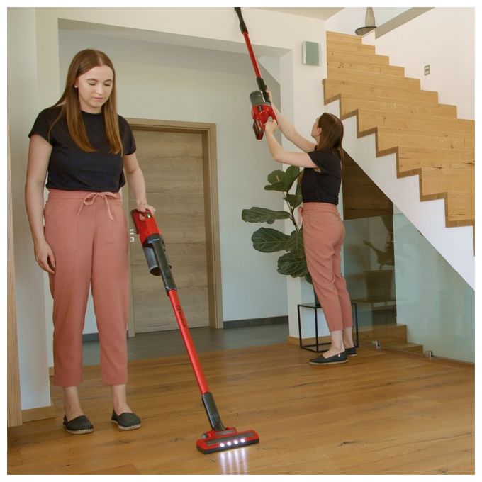 Einhell TE-SV 18 LI-SOLO Aspirapolvere a bastone 2 in 1 Senza sacchetto 0,6 L 18 V modalita' ECO BOOST colore Nero Rosso