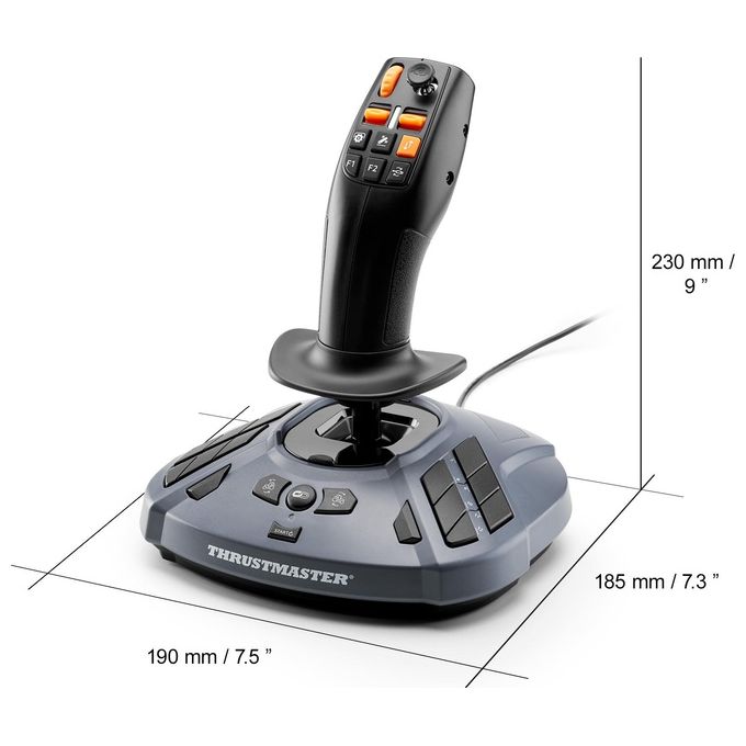 Thrustmaster 2960889 SimTask FarmStick Joystick PC 33 Pulsanti 3 Assi Sensori Magnetici H.E.A.R.T Farming Simulator colore Nero Grigio