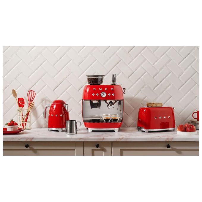 Smeg TSF01RDEU Estetica 50's Style Tostapane 2 Fette 6 Livelli di Doratura Rosso