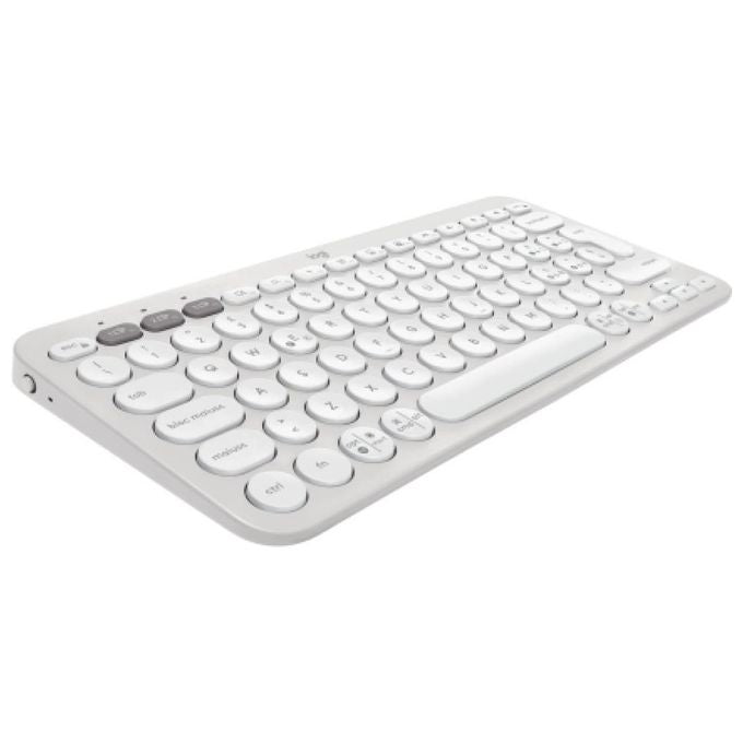 Logitech K380S Pebble Keys 2 Tastiera Wireless Bluetooth QWERTY Italiano Compatta Silenziosa Multi-dispositivo colore Bianco