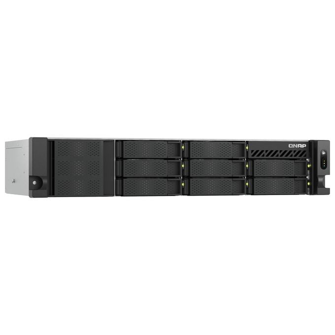QNAP TS-855EU-RP-8G TS-855EU-RP NAS Rack 2U Intel Atom C5125 8 Core 2.8 GHz 8 GB DDR4 SO-DIMM espandibile fino a 64 GB 8 alloggiamenti HDD SSD M.2 2.5GbE RAID 0 1 5 6 10 50 60 alimentazione ridondante QuTS hero colore Nero