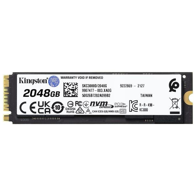 Kingston SKC3000D-2048G KC3000 SSD M.2 NVMe PCIe 4.0 2048 GB 3D TLC 7000 MB-s Dissipatore
