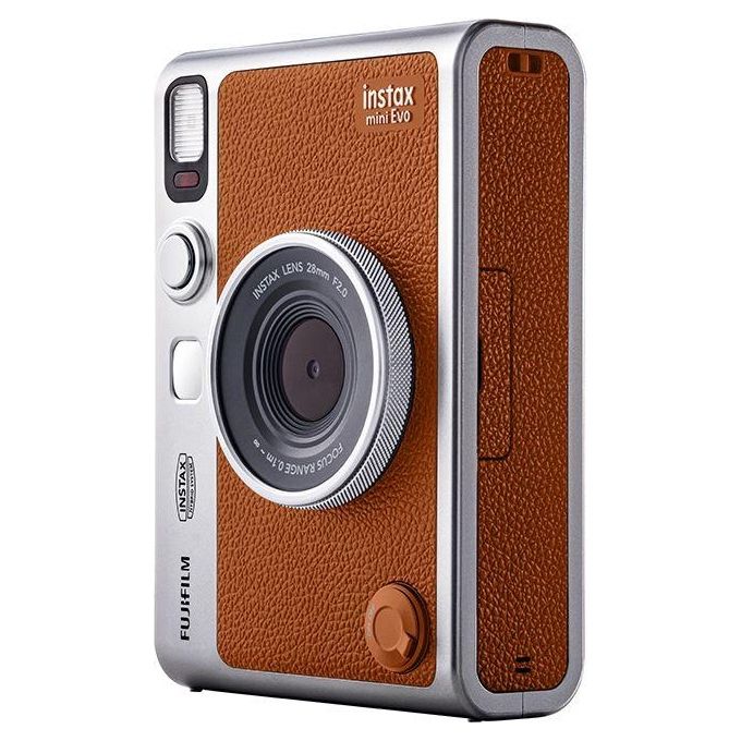 Fujifilm EVO Instax Mini Evo Fotocamera Istantanea Ibrida 100 Combinazioni Bluetooth Selfie colore Marrone