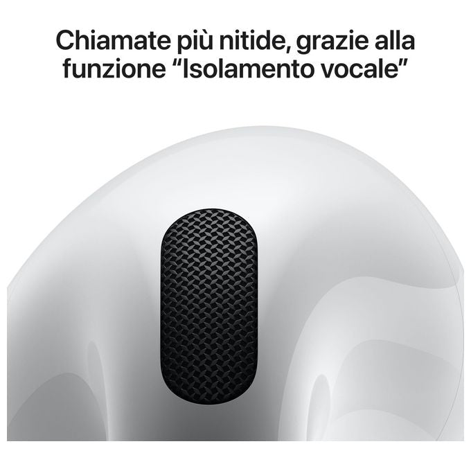 Apple MXP63ZM-A AirPods 4 Auricolari In-ear Bluetooth 5.3 Chip H2 Audio Spaziale IP54 USB-C autonomia 30h colore Bianco