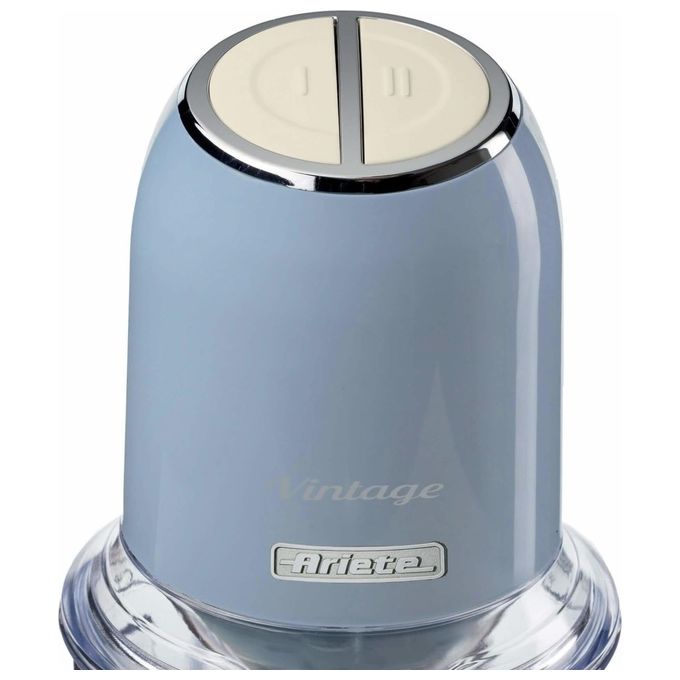 Ariete 438 Vintage Tritatutto Elettrico 4 Lame Acciaio Inox 2 Velocita' 0.6 L 400W colore Celeste