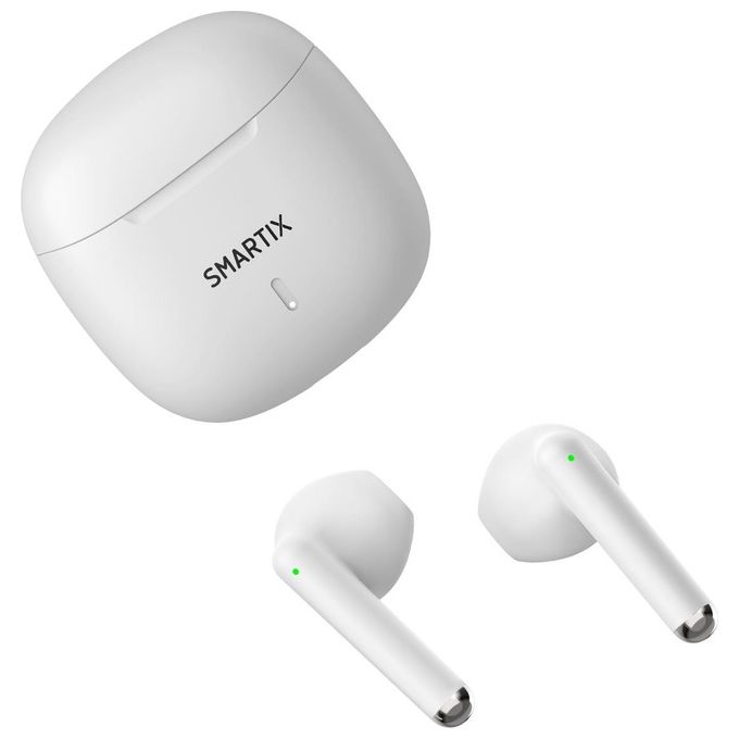 Atlantis Smartix Tws Sm60-fi9-w Bt V5.3 Auricolare Custodia con Funzione di Ricarica Include Battery Bank da 300ma Bianco
