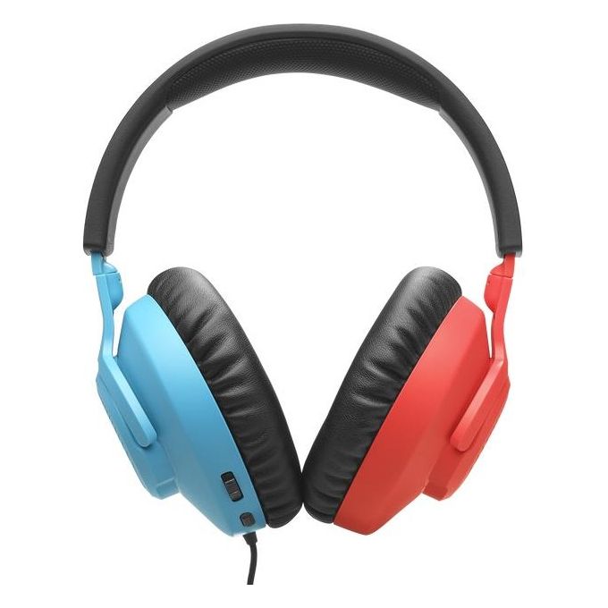 JBL JBLQTUM100N Quantum 100N Cuffie da Gaming Over-Ear con Filo Microfono Rimovibile QuantumSOUND Signature Memory Foam colore Blu e Rosso