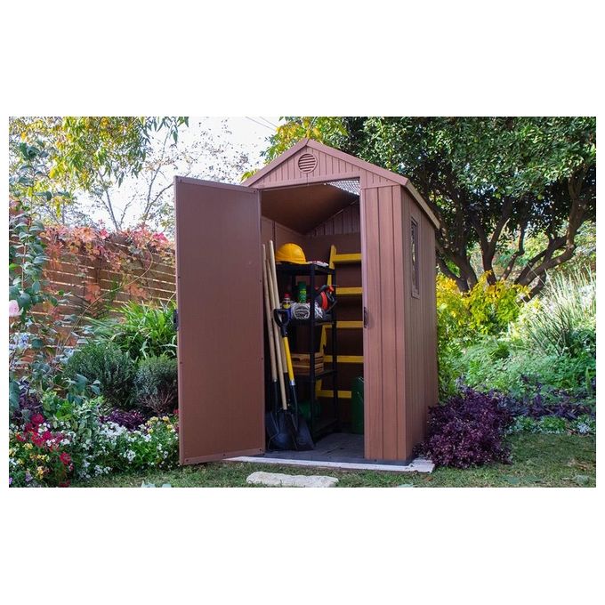 Keter Casetta da Giardino Darwin 4x6 125,8x184,5x205cm Marrone Effetto Legno EVOTECH+