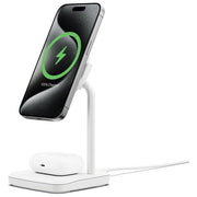 Cygnett CY5099BUNCP ChargeBase Base di Ricarica Wireless Qi2 2 in 1 15W iPhone AirPods colore Bianco