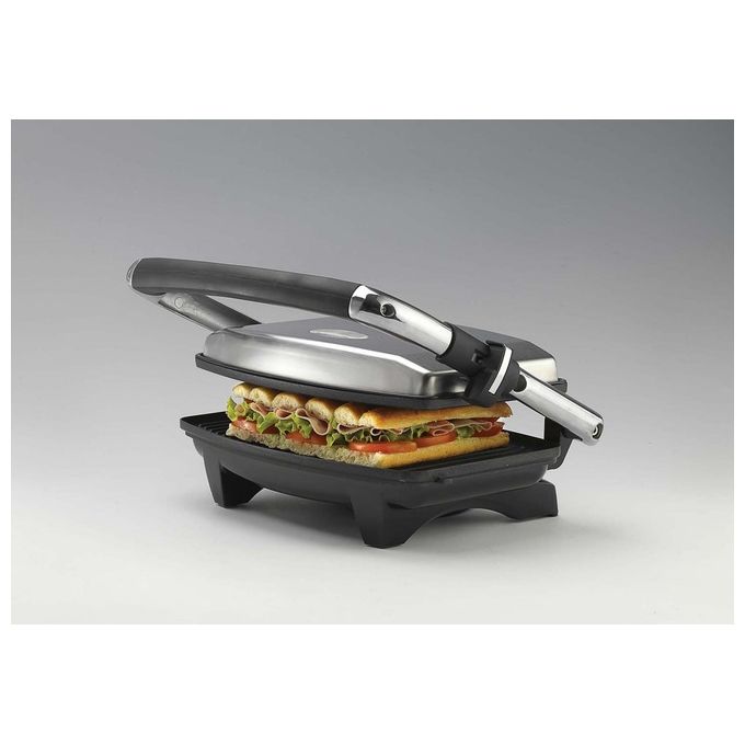 Ariete 1911 ToastandGrill Slim - Piastra Elettrica Antiaderente rigata 1000W Argento