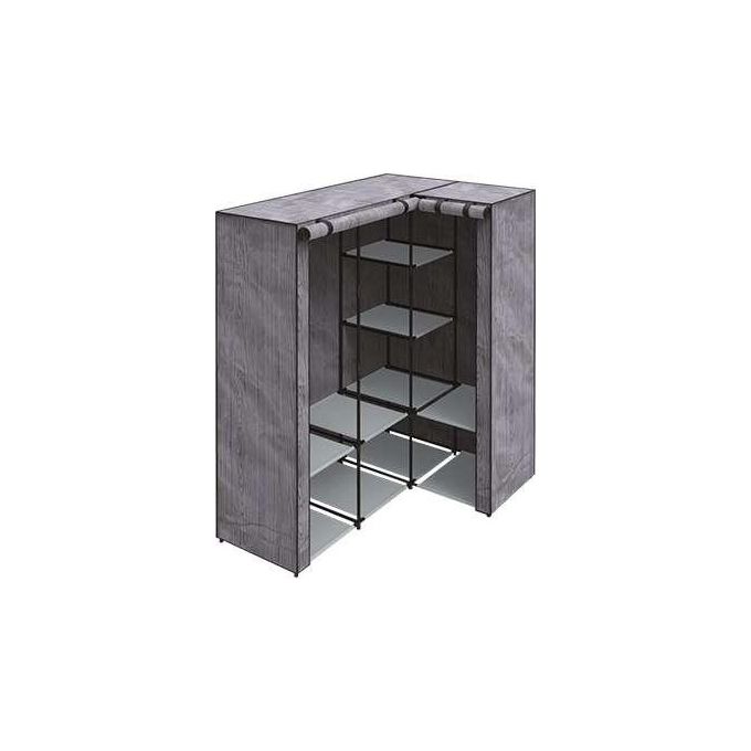 BRIXO KORNER Armadio Guardaroba Struttura in Acciaio Telo in TNT Fantasia 131x88x46xh169 cm colore Fantasia