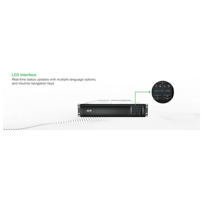 APC SMT3000RMI2UC Smart-ups Gruppo di continuita' 3000va Montaggio a Rack 2U lcd Smartconnect