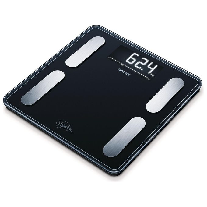 Beurer 73574 BF 400 Bilancia Diagnostica Analisi Corporea 200 Kg Display XL Vetro di Sicurezza colore Nero