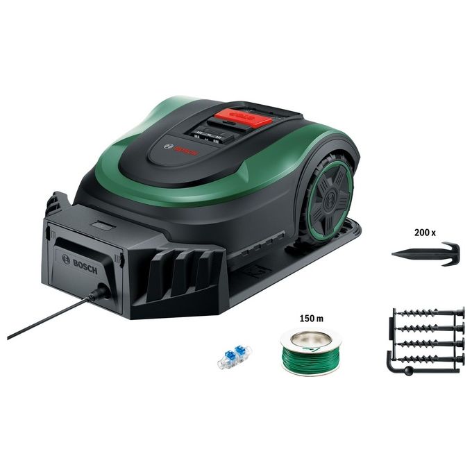 Bosch 06008B0303 Indego M+ 700 Robot Tagliaerba a Batteria 18V 700 m² LogiCut App Connect colore Nero Verde