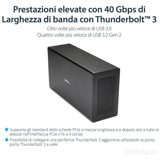 StarTech Chassis Telaio di Espansione Thunderbolt 3 a PCI Express con DisplayPort PCIe x16 Estensione Bus di Sistema 65W