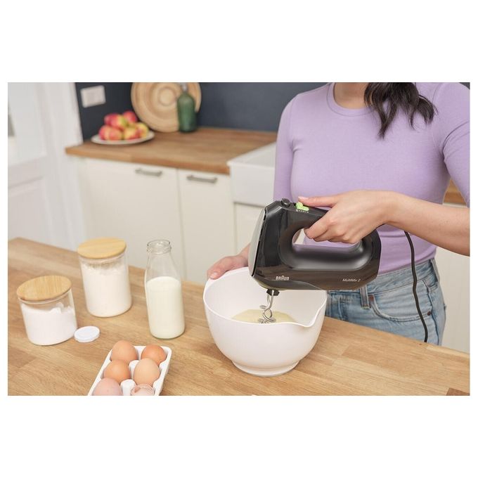 Braun HM2110BK MultiMix 2 Sbattitore Manuale 500W 4 Velocita' Turbo SlowStart 2 Fruste 2 Ganci colore Nero