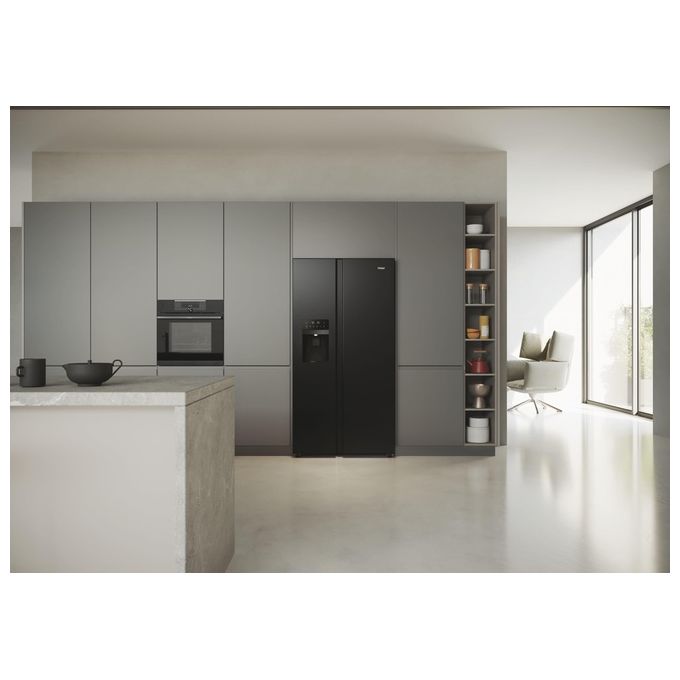 Haier HSR5918DIPB SBS 90 Serie 5 Frigorifero Americano Side by Side 511 L 177 cm Classe D 40 dB No Frost Dispenser Acqua e Ghiaccio colore Nero