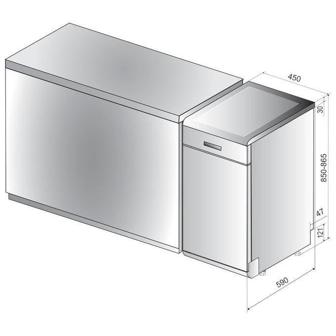 Hotpoint HSFC3T127C Lavastoviglie Slim 10 coperti Classe E 47 dB Inverter (85x45x59 cm) colore Bianco