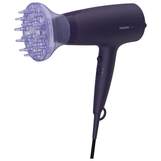 Philips BHD360-20 Serie 3000 Asciugacapelli 2100 W ThermoProtect Ionic 6 impostazioni con concentratore e diffusore colore Blu Marino