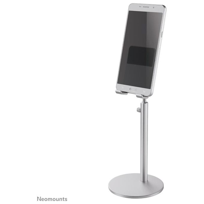 Neomounts DS10-200SL1 Supporto per Telefono regolabile in altezza da 17 a 27 5 cm inclinazione 180° rotazione 360° colore Argento