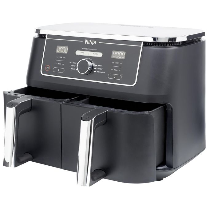 Ninja AF400EU Friggitrice ad aria Dual Zone 9.5 L 2470 W 6 funzioni 2 cestelli digitale colore Nero