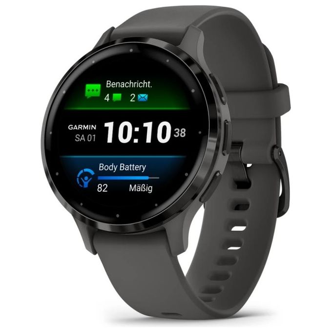 Garmin 010-02785-00 Venu 3S Smartwatch AMOLED 1.2'' 41 mm GPS Wi-Fi Garmin Pay Touch Screen Color Pebble Gray and Slate