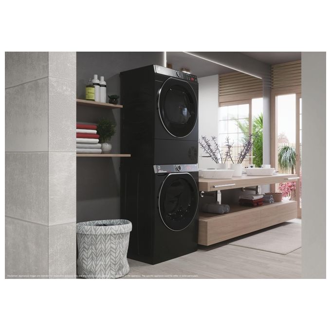 Hoover H5WPB447AMBCB8-S H-Wash 550 Lavatrice Carica Frontale 7 Kg 1400 rpm Classe A Inverter Vapore Wi-Fi (85x60x45 cm) colore Nero
