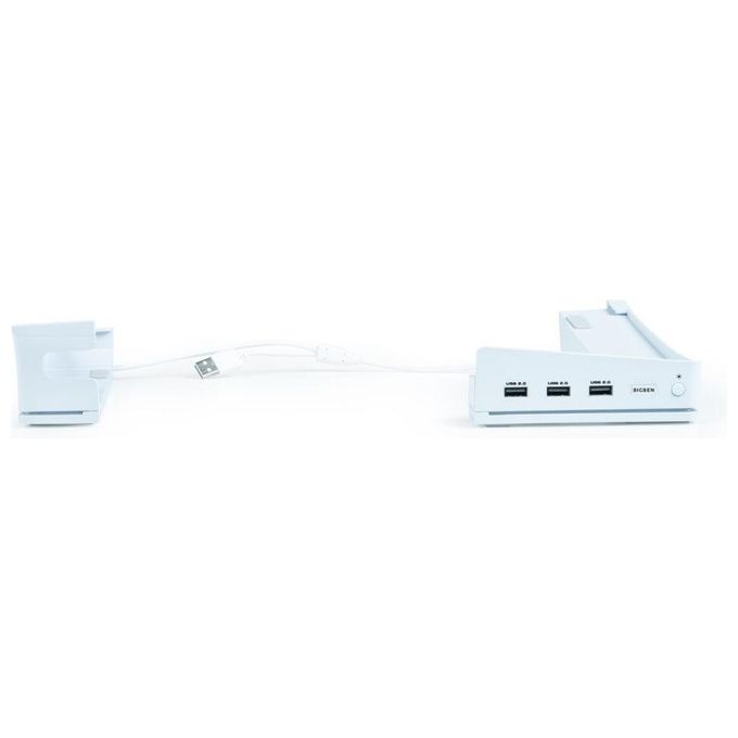 Nacon PS5SHORIZSTAND Base Orizzontale per PS5 Slim con Hub USB 3.0 e Illuminazione RGB colore Bianco