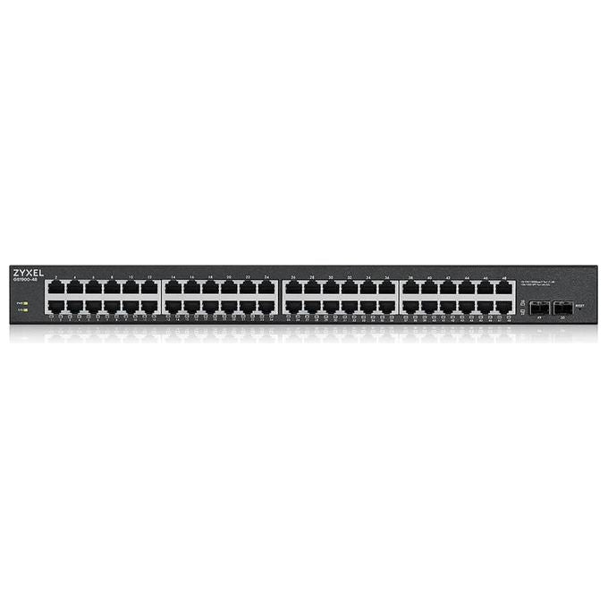 Zyxel GS190048HPV2-EU0101F GS1900 Switch Gestito L2 48 porte Gigabit PoE+ 170W 2 porte SFP VLAN QoS IPv6 Rack colore Nero