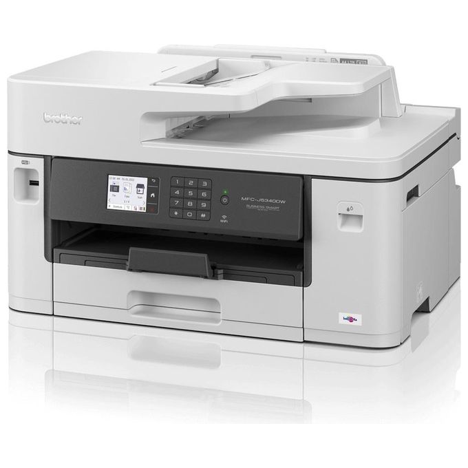 Brother MFCJ5340DWERE1 Stampante Multifunzione Inkjet A3 Colori 28 ppm Wi-Fi LAN USB Display Touch 6.8 cm ADF 50 fogli Cassetto 250 fogli colore Bianco