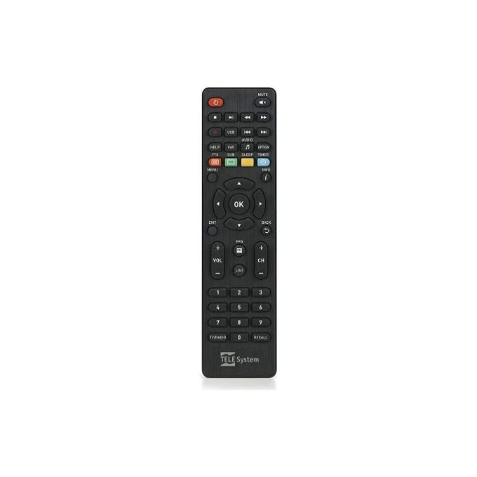 TELE System 58035004 Telecomando IR Wireless per Decoder tivu'sat TS9018HEVC 45 tasti portata 10 m colore Nero
