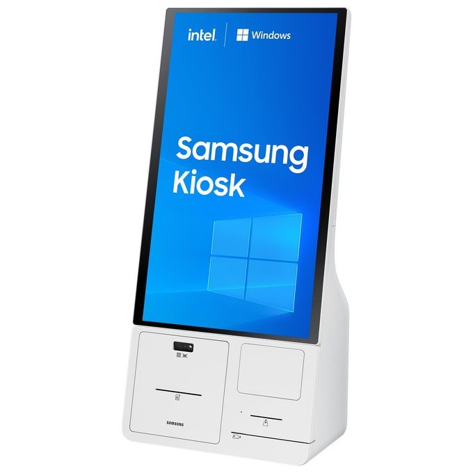 Samsung LH24KMC3BGCXEN KM24C-3 Kiosk Design Monitor LED 24'' Full HD Touch Screen Capacitivo Windows 10 IoT Enterprise Intel Core i3 colore Bianco