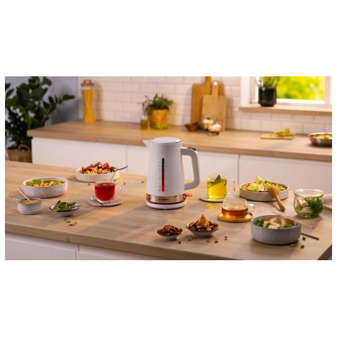 Bosch TWK4M221 MyMoment Bollitore elettrico 1.7 L 2400 W Filtro anticalcare rimovibile Base 360° Avvolgicavo colore Bianco