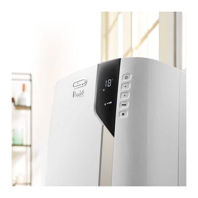De'Longhi PAC EX93 Pinguino Extreme Condizionatore portatile 8900 BTU per ambienti fino a 33 m² Classe A Deumidificatore Ventilatore colore Bianco