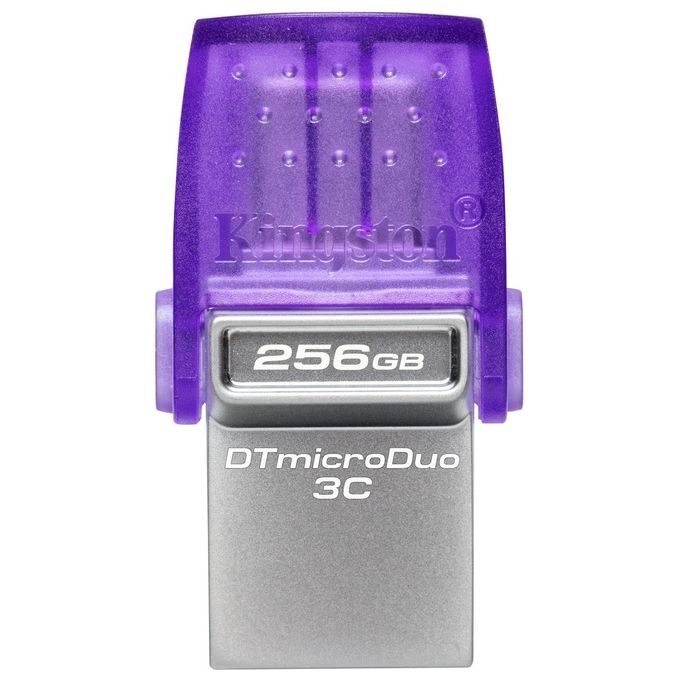 Kingston Technology DataTraveler microDuo 3C Chiavetta USB 256Gb Acciaio Inossidabile-Porpora
