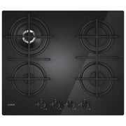 Candy CVG6BR4WTB Moderna Piano cottura a gas 60 cm 4 fuochi Vetro temperato Griglie lavabili in lavastoviglie colore Nero