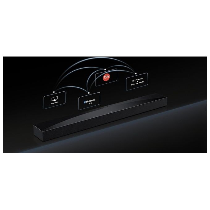 TCL Q75H Soundbar 5.1.2 canali 780W con Dolby Atmos e DTS:X subwoofer wireless Bluetooth 5.3 HDMI eARC Wi-Fi Chromecast Spotify Connect colore Titanio