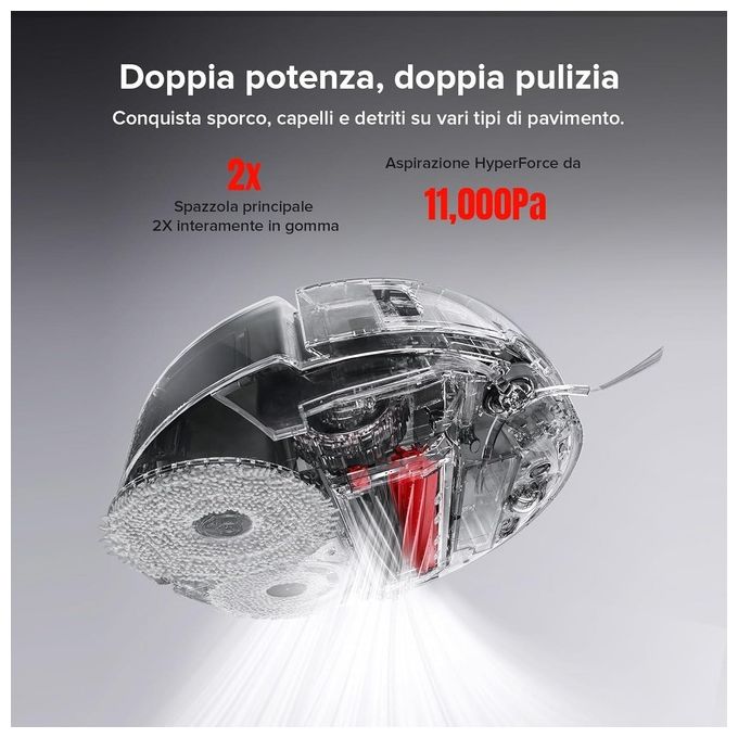 Roborock QREVO SLIM Robot aspirapolvere LiDAR ToF 0,22 L autonomia 180 min Wi-Fi app mappatura colore Nero