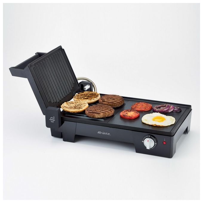 Ariete 1916 Multigrill 3in1 - Griglia Elettrica da tavolo 3 in 1 con piastra liscia e rigata con 3 superfici di cottura