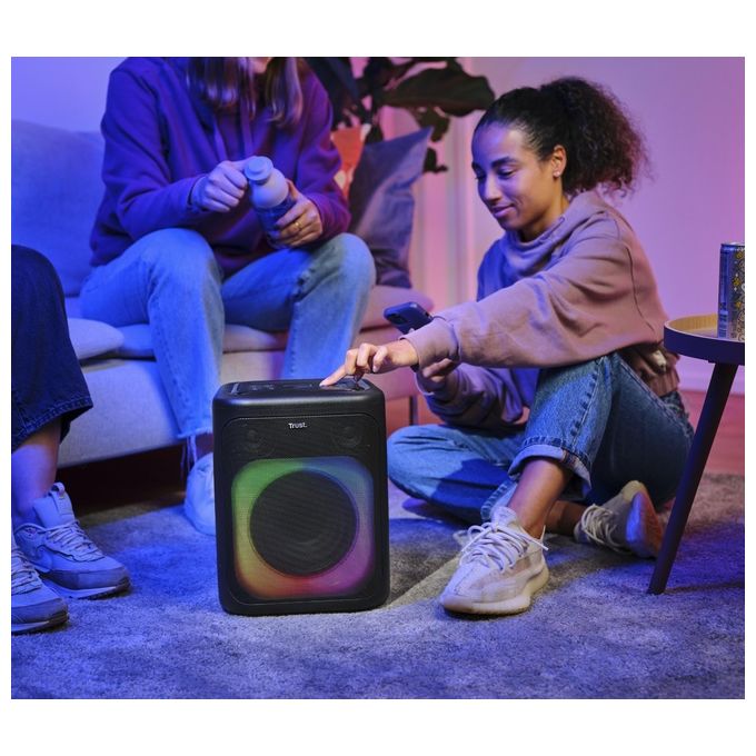Trust 25280 Azura Cassa Bluetooth per Feste Portatile 50W LED RGB IPX4 11h autonomia colore Nero