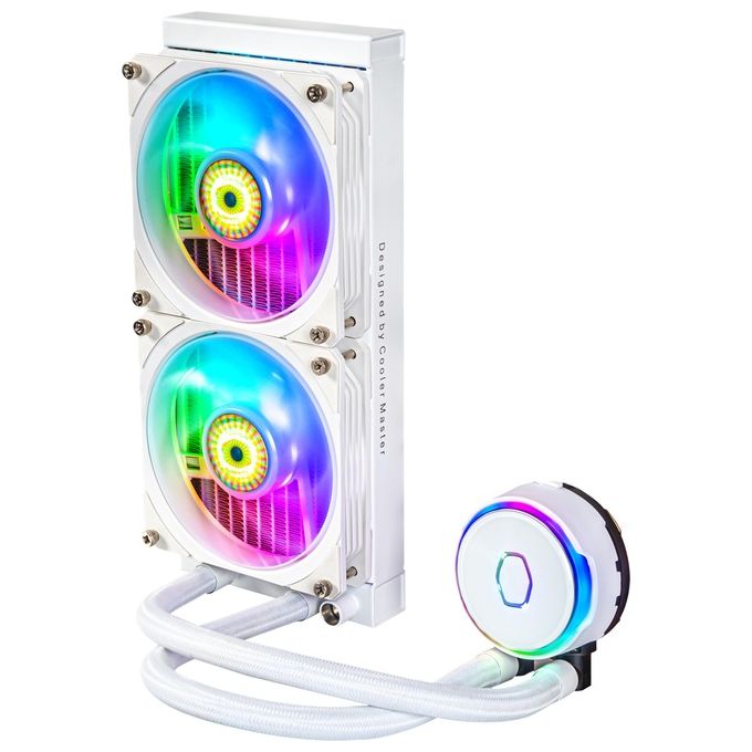 Cooler Master MLY-D24M-A23PZ-RW MasterLiquid PL240 Flux Kit di raffreddamento a liquido 12 cm 2 ventole PWM pompa 210000 h colore Bianco
