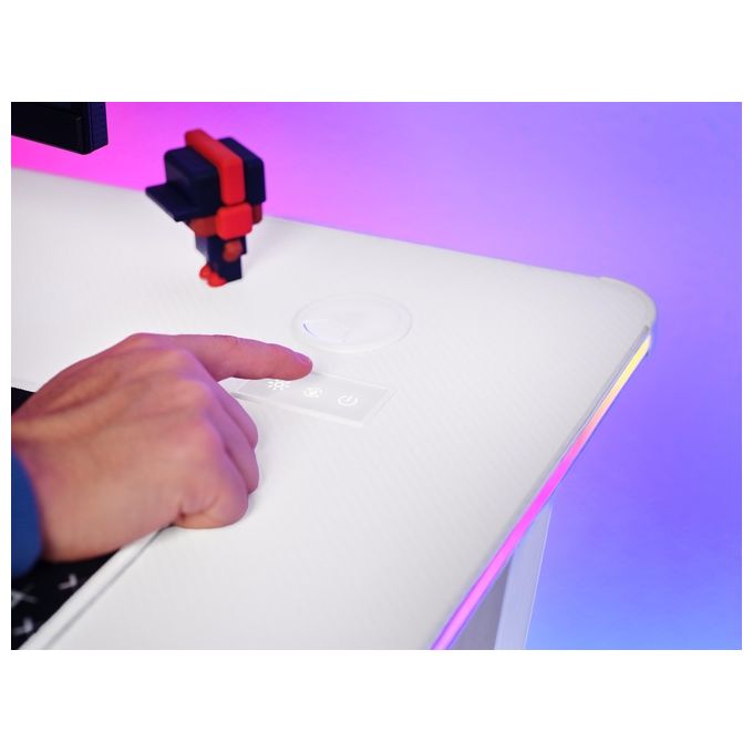 Trust GXT 709W LUMINUS Scrivania Gaming Bianco