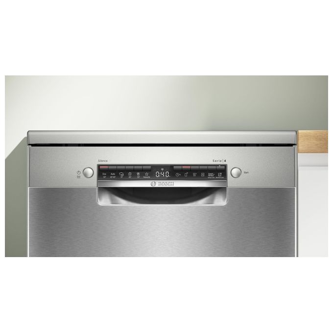 Bosch SMS4HMI07E Serie 4 Lavastoviglie Libera Installazione 14 coperti Classe D 42 dB Home Connect AquaStop (85x60x60 cm) colore Inox