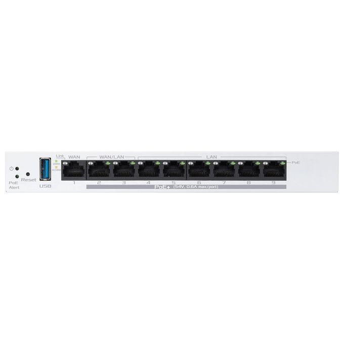 ASUS 90IG08C0-MO3B00 ExpertWiFi EBG19P Router cablato Gigabit Ethernet 8 porte PoE+ fino a 123 W 1 porta WAN 1 USB 3.2 Gen 1 colore Bianco