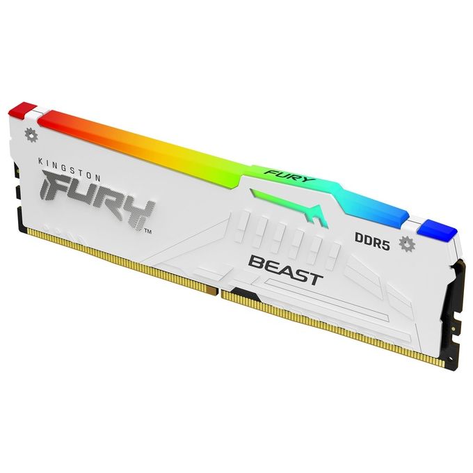 Kingston KF560C30BWEAK2-32 FURY Beast Memoria RAM DDR5 32GB 2x16GB 6000MT-s CL30 DIMM Kit da 2 AMD EXPO Intel XMP RGB colore Bianco
